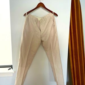NWT J Crew Slim Fit Thompson Linen Pants in Cream 31/30